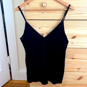 Women’s black velvet tank top